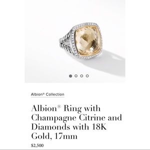 David Yurman 17mm Albion Ring Citrine +Diamonds